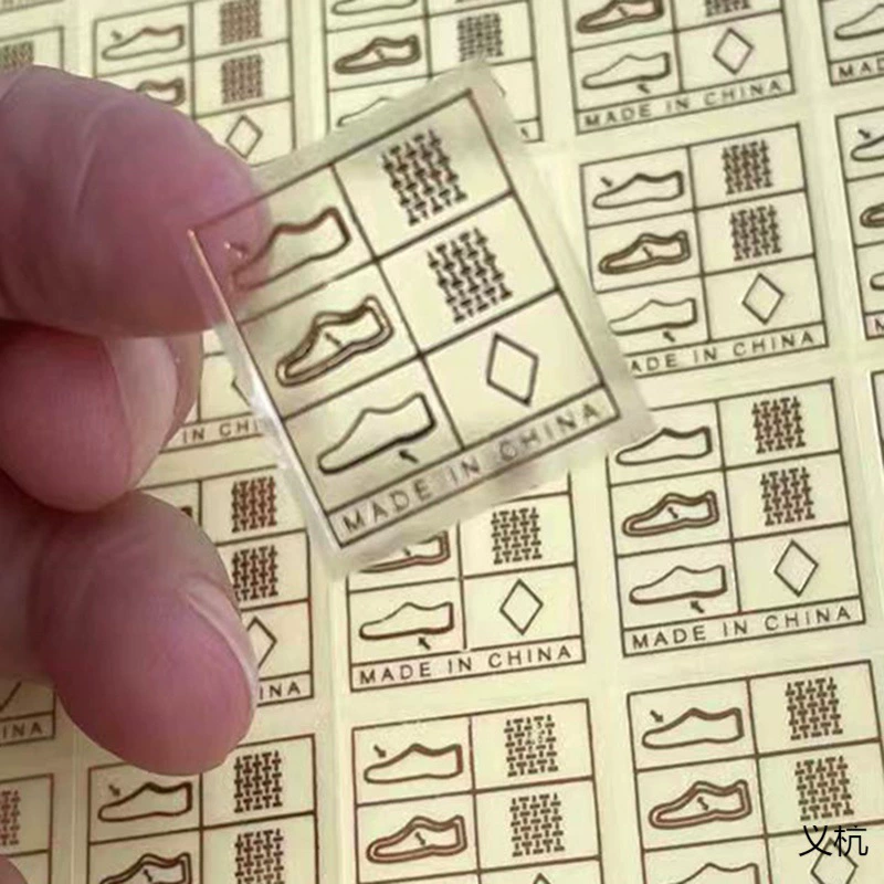 Материал обуви, составляющие этикетки с позолотой цвета на водной основе, спот прозрачный наклейка внешней торговли, составляющие обувь оптом