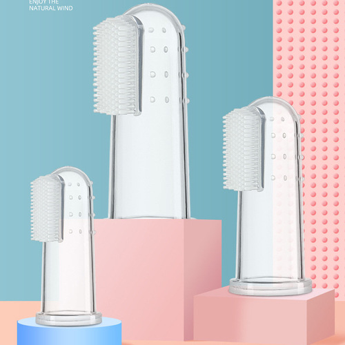 Cross-border pet silicone finger cots, cat and dog dental oral cleaning tools, pet dog finger toothbrush wholesale