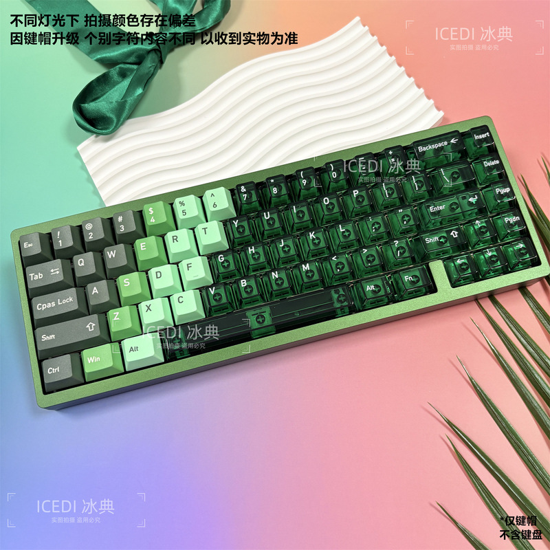 Ice Classic Wizard of oz Green Sublimation Transparent Mechanical Keycap Magnetic Axis Bee Wooting Original Dual Color Matching