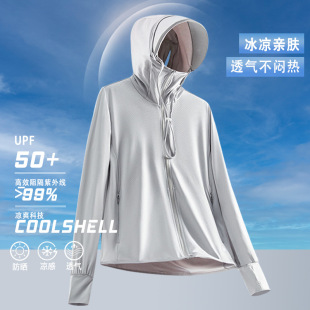 New Sun Protection Clothing for Summer with Sunshade Cover, Anti-Uv Breathable Outdoor Fishing Ice Silk Hooded Breathable Skin Clothing
