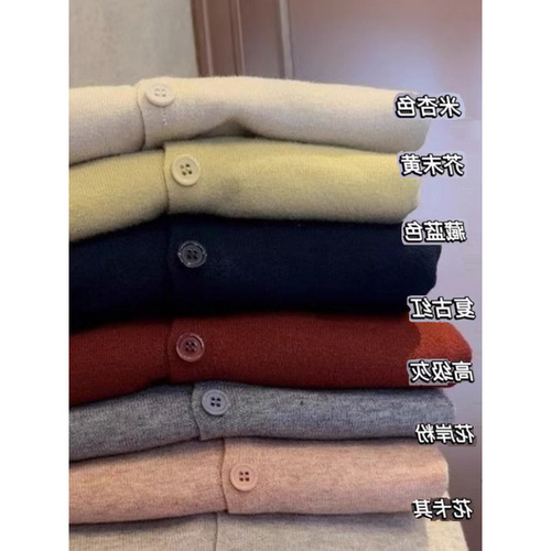 Early Autumn Soft and Chewy Thin Knit Cardigan for Women, Korean Style Round Neck Loose Short Sleeve Outerwear Top