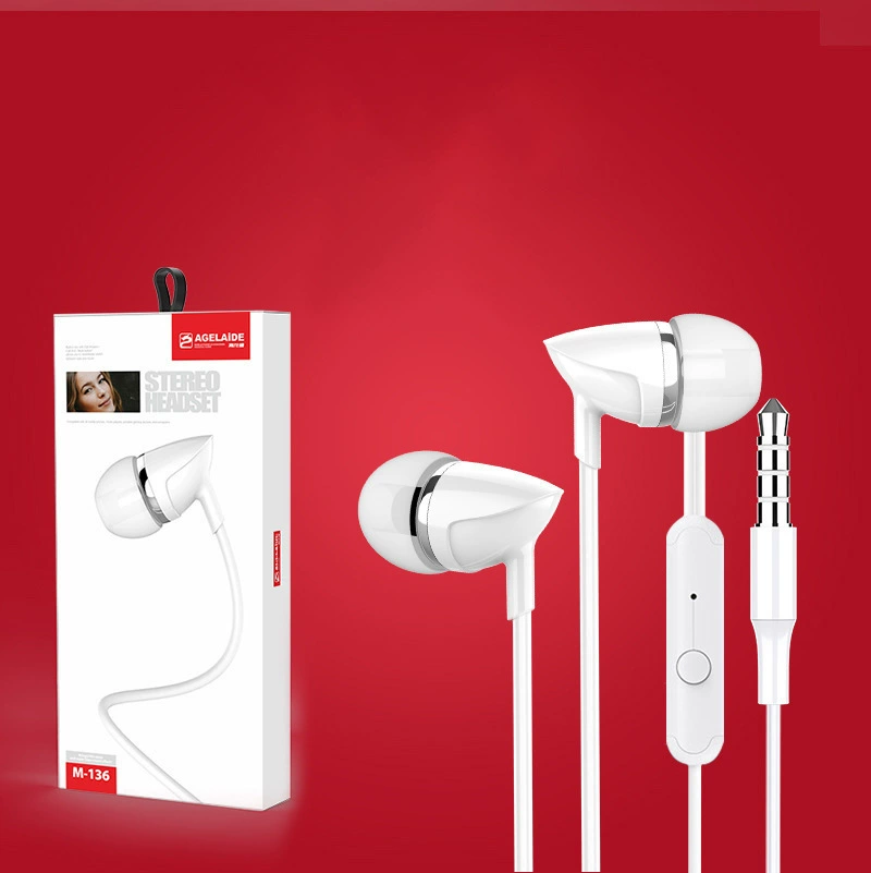 Wired earphones model 611, universal 3.5 mm or Type‑C, inline mic and volume control