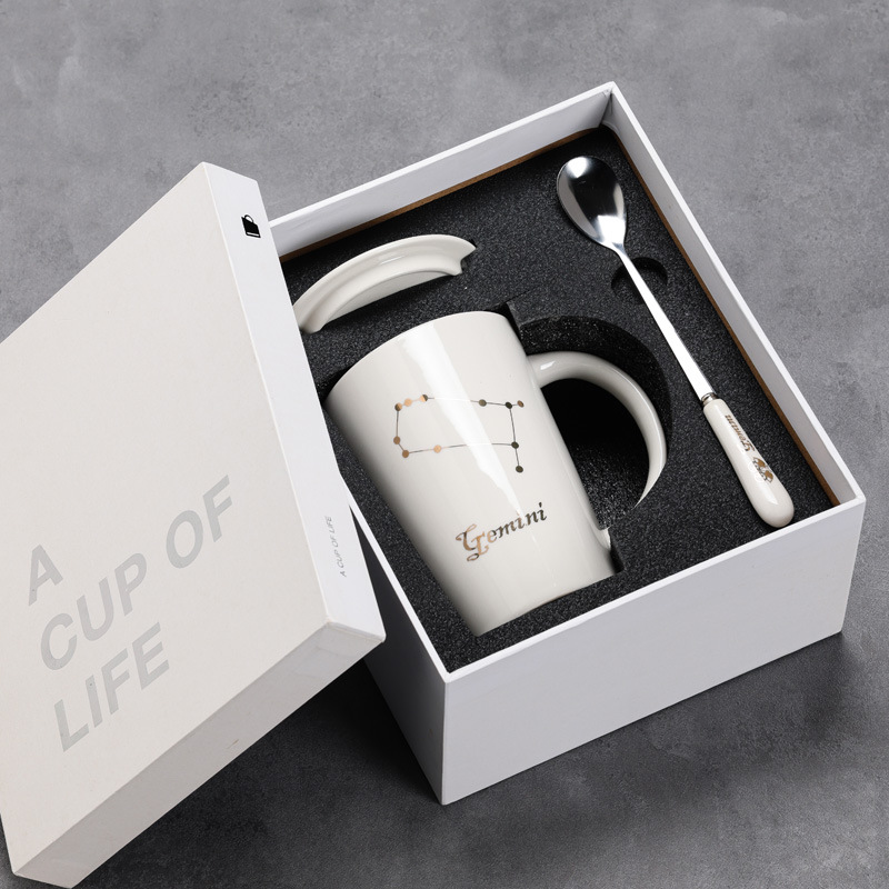 12 12 tazas de cerámica constelación tazas de agua tazas de tazas marcadas tazas de café con cubierta impresa LOGO