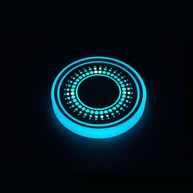車の LED 発光ウォーターコースター カラフルな装飾ライト 車の三角窓雰囲気ライト USB 充電式滑り止めコースターライト|undefined