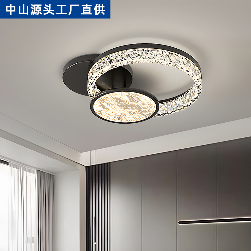 2025 nueva lámpara de sala de estar, sensación de alta calidad, grietas en el hielo, lámpara de dormitorio de niebla de nube minimalista, lámpara de techo de protección ocular de espectro completo