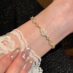18k真金电镀锆石珍珠葫芦手链新中式优雅气质手环轻奢高级感手饰