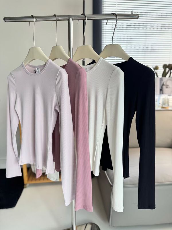 瑜伽打底衫修身圆领ALO女款RIBBED MODAL LONG SLEEVE长袖衫舒适|undefined