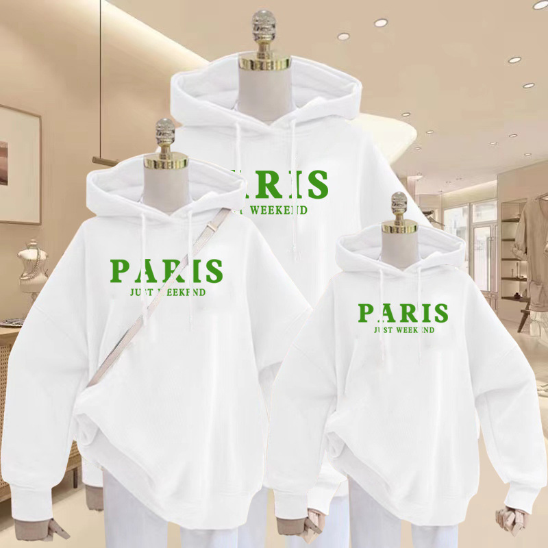 Padres e hijos usan un suéter de otoño de tres bocas 2023 nueva moda madre-hijo madre-hija Otoño e invierno abrigo de manga larga con forro polar estilo occidental