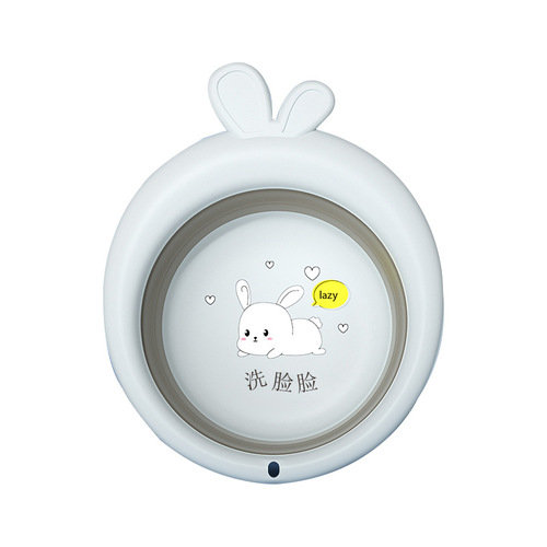 Baby folding basin 3-piece set can be hung to wash face, feet, and butt, children's small basin cartoon cute