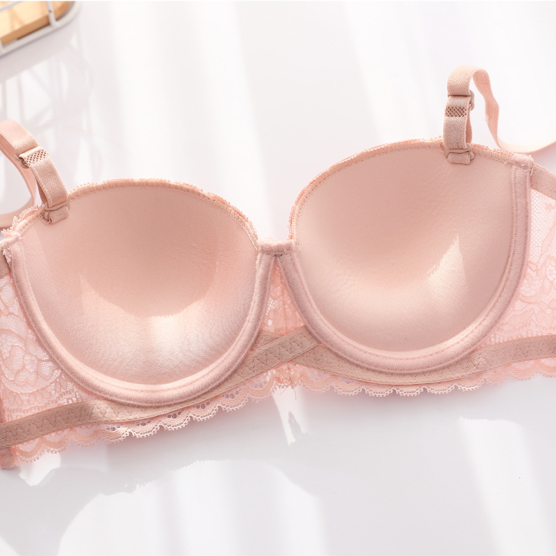 Shantou spot sujetador encaje 1/2 media taza tipo ajuste superior correa de hombro extraíble tubo superior ropa interior sujetador femenino image 4