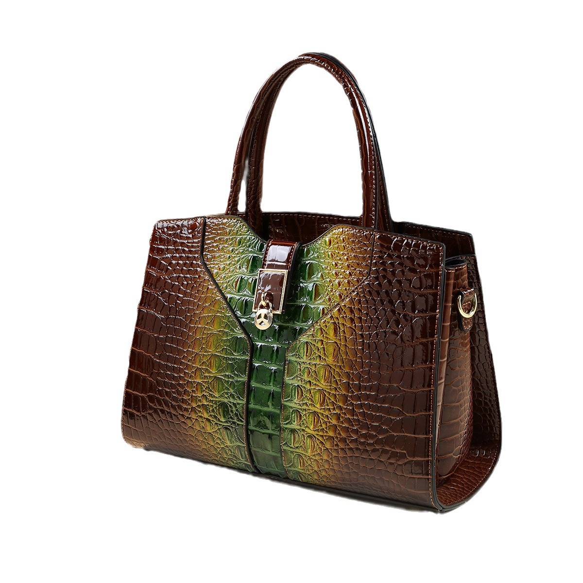 Crocodile Pattern Tote Bag, Large Capacity Crossbody Handle Bag_voghion.com