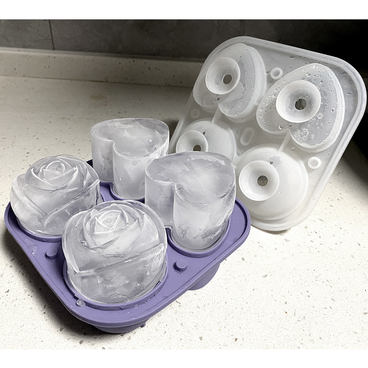 玫瑰花冻冰块模具硅胶冰格制冰器家用冰箱威士忌冰球果冻模型制作-阿里巴巴
