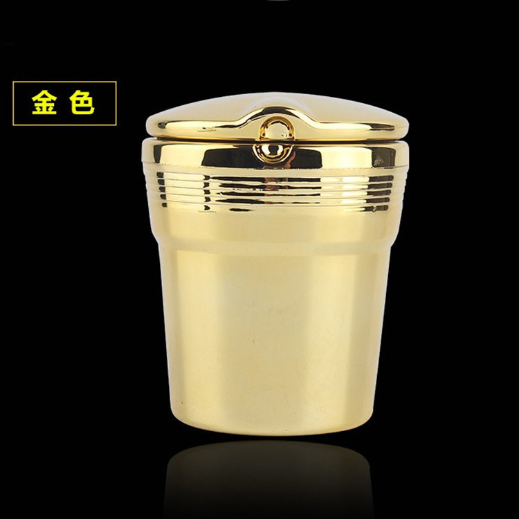 Car Ashtray with LED Light, Imitation Metal Ashtray