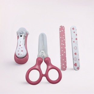 Baby Care Manicure Set Four-Piece Set Anti-Pinch Scissors for Children Stainless Steel Nail Clippers