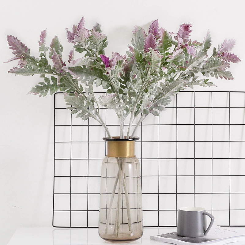 Высокодетализированная искусственная цветочная серебряная лист chrysanthemum домашний наружный декоративный поддельный цветок для фотосъемки зелёное растение цветок пересечение снег хризантема производители оптовая