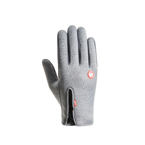Cycling gloves full-finger touch screen outdoor windproof men's and women's zipper waterproof fleece warm mountaineering ski gloves G4