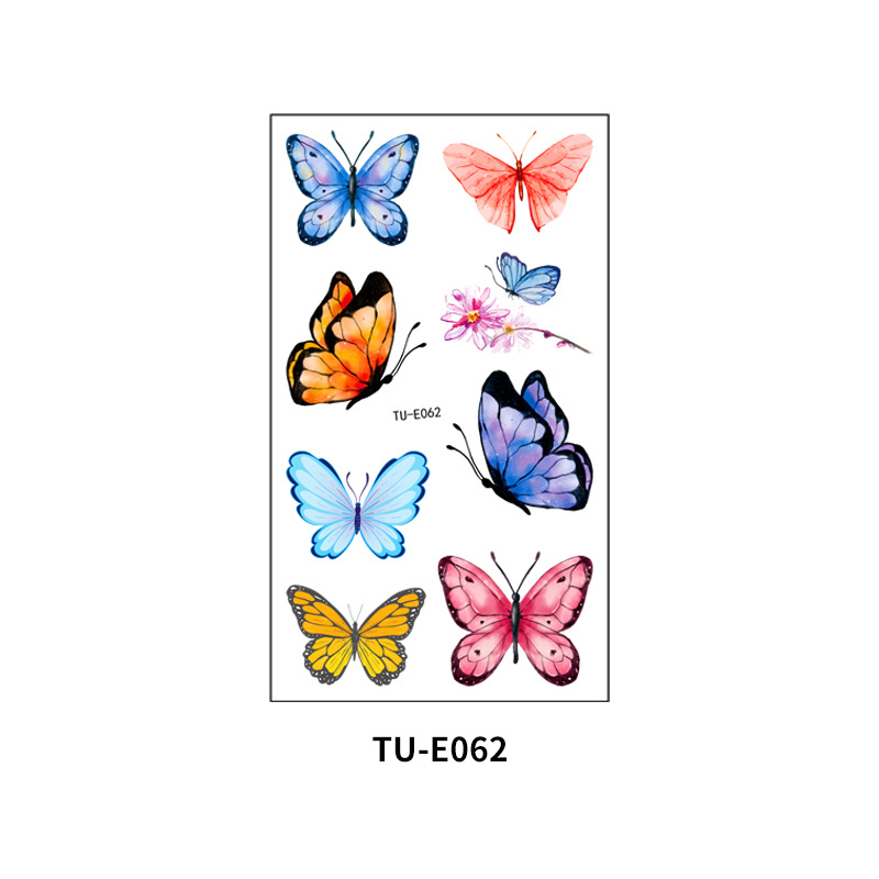 Pegatinas de tatuaje al por mayor nuevas pegatinas de tatuaje de mariposa sudor impermeable niños acuarela color de dibujos animados pegatinas de tatuaje temporal