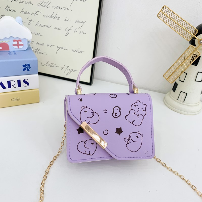 Bolso de hombro para niños y niñas de estilo coreano, bolso de bebé con estampado de estilo occidental lindo de dibujos animados, nuevo mini bolso de cadena para niños