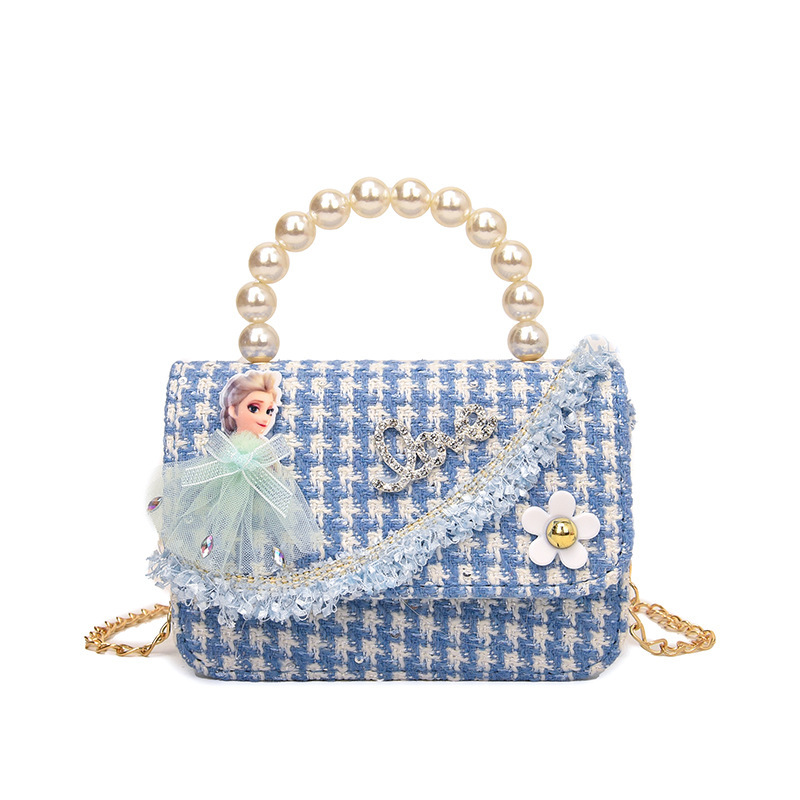2025 nuevos niños de dibujos animados portátiles inclinados para proteger pequeños vientos de princesa de dibujos animados inclinados bolsos de perlas
