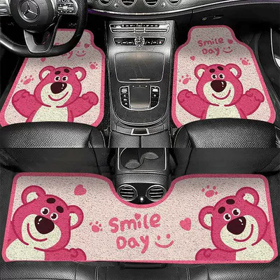 Household Car Interior Dirt-resistant Easy-care | Avtomobil döşəmə paspasları - cartoon-style-3-front-row-single-piece-5065cm