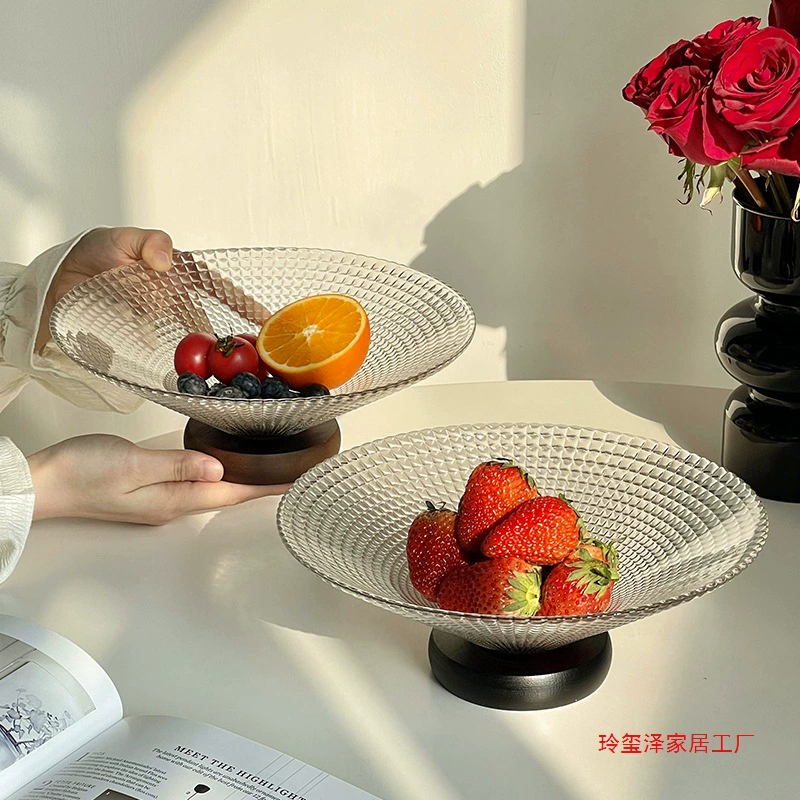 Стеклянный поднос для фруктов для гостиной и чайной, легкий роскошный поднос для конфет на стойке регистрации, орехи, поднос для закусок с сухофруктами