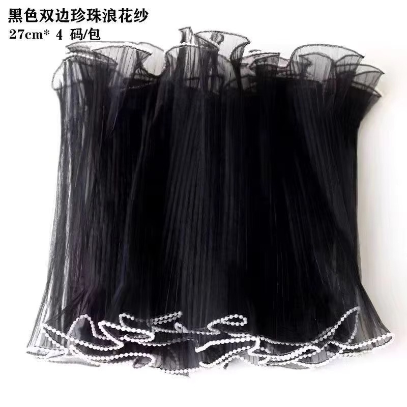 Wave Flower Wrapper Mesh White Pearl Edge Waterproofing Material de embalaje de ramo de flores