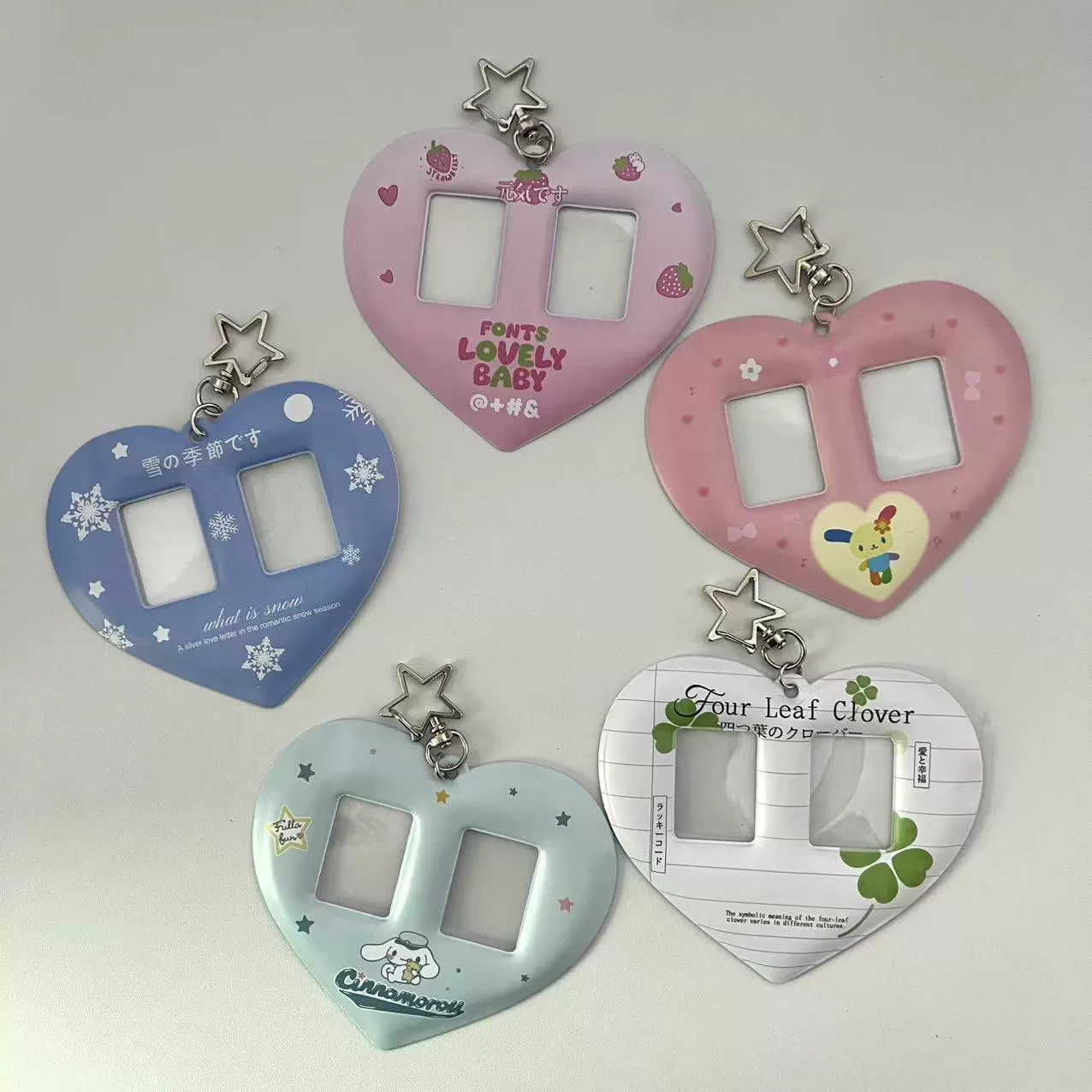 Ins Простой и милый чехол для карт с двумя сердцами любовь 1-дюймовый чехол для карт CP