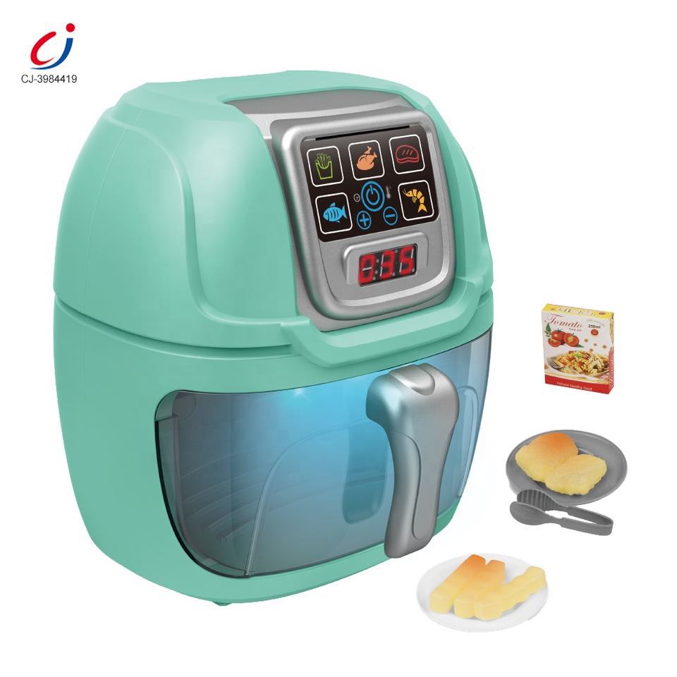 크로스보더 신제품 어린이 소꿉놀이 장난감 시뮬레이션 주방 소형 가전 색상 변경 식품 라이트 에어프라이어 완구