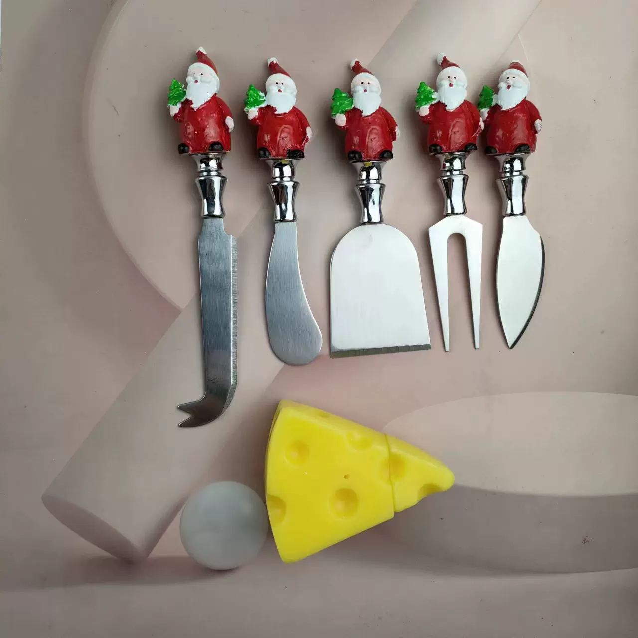 跨境新款圣诞节不锈钢刀叉餐具奶油刀芝士刀披萨铲黄油刀披萨刀