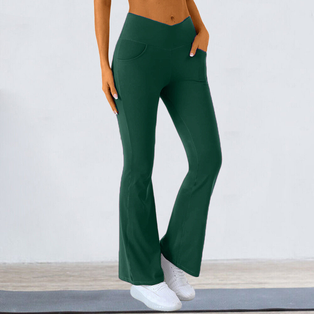 All Seasons Season Simple Style Sport Style Solid Color Spandex Polyester Active Bottoms Flared Pants Sweatpants
