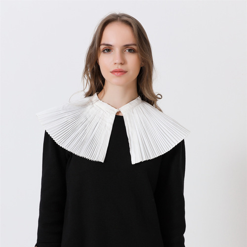  spring, autumn and winter versatile little expert pleated scalloped fake collar