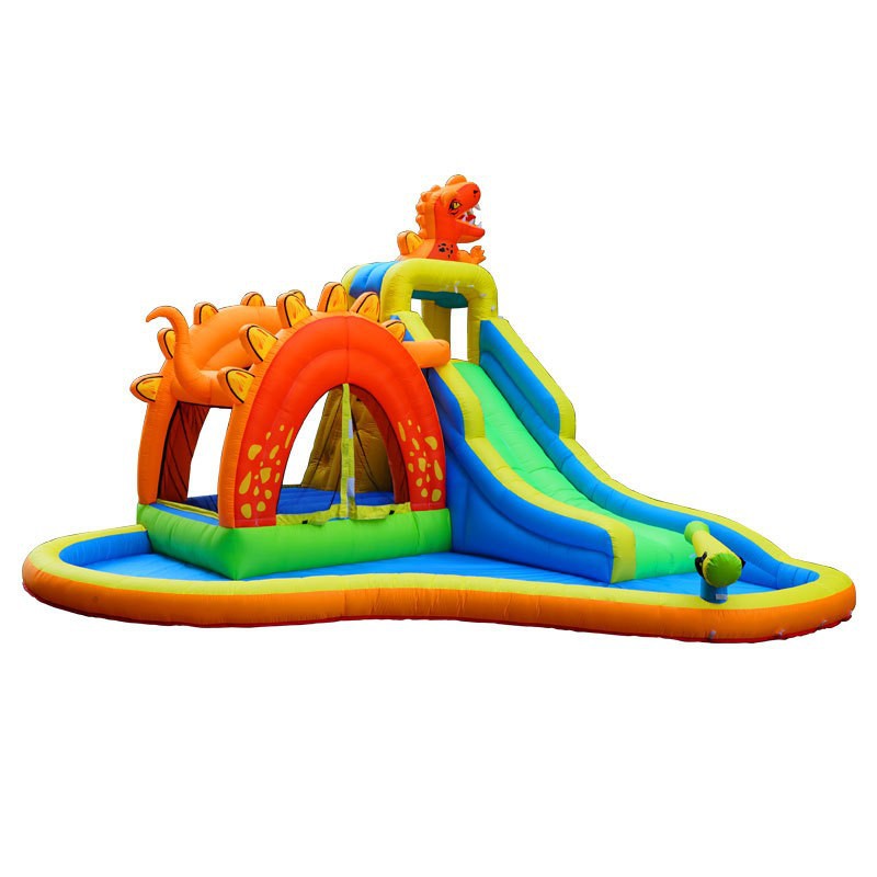 Equipo de atracciones al aire libre castillo inflable pequeño parque infantil tobogán agua pulverizada dibujos animados rebotando travieso Castillo trampolín