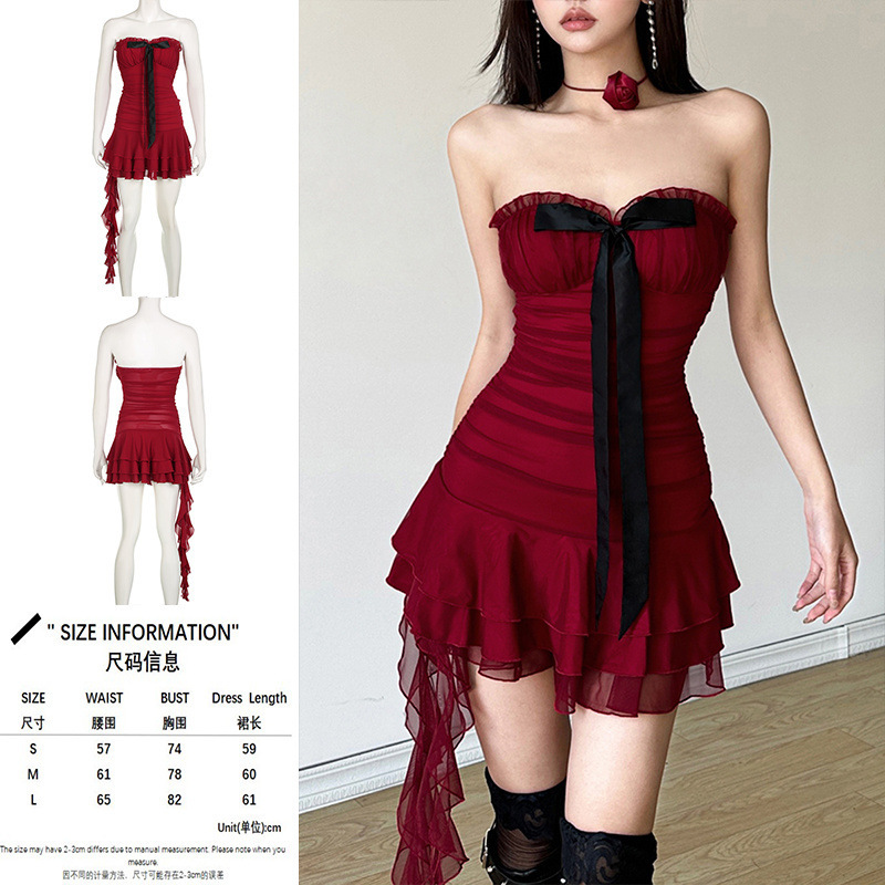 IAMSURE 【フレンチドレス】サスペンダーワンピース レディース サマーショートスカート # ロマンチックなドレス # ホットガールAラインスカート|undefined