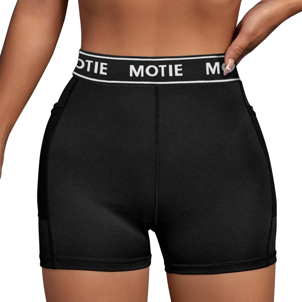 Pantalones cortos deportivos de levantamiento de cadera de melocotón pantalones de yoga ajustados de cintura alta para mujer