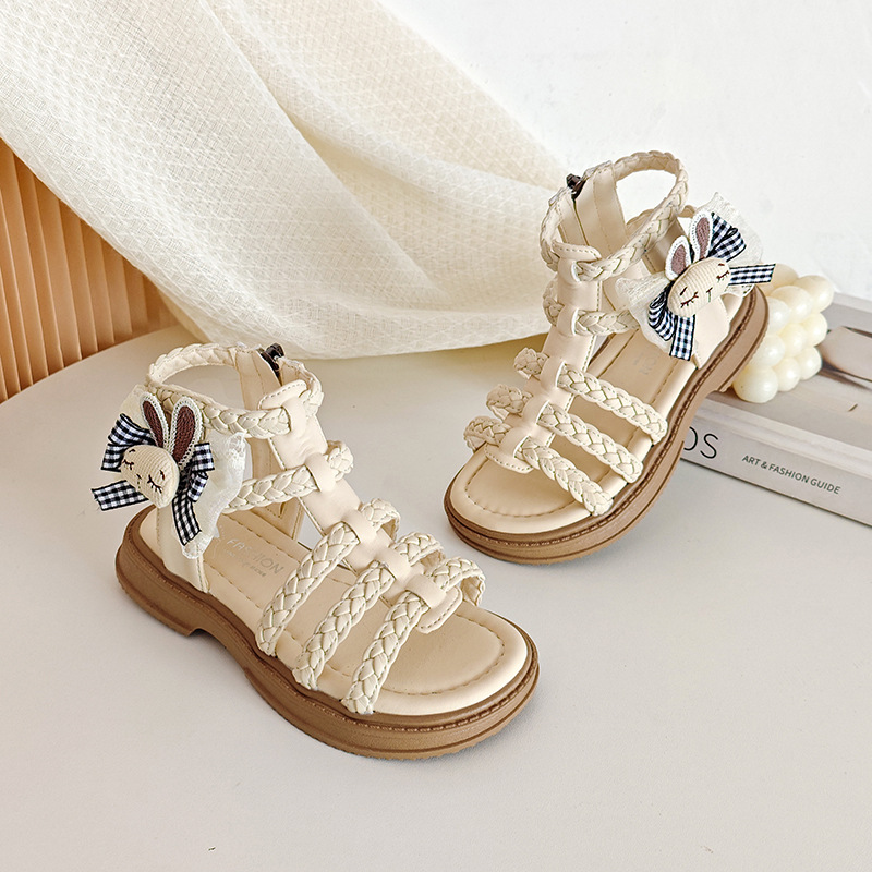 Sandálias para niñas verano 2026 nuevo estilo de moda infantil versátil zapatos romanos para niñas con suela suave hueco zapatos de princesa image 7