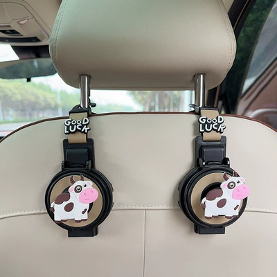 Rear Seat Tea Cup — Car cup holder/beverage holder - water-cup-holderhook-two-in-one-beige-2-ugly-cows