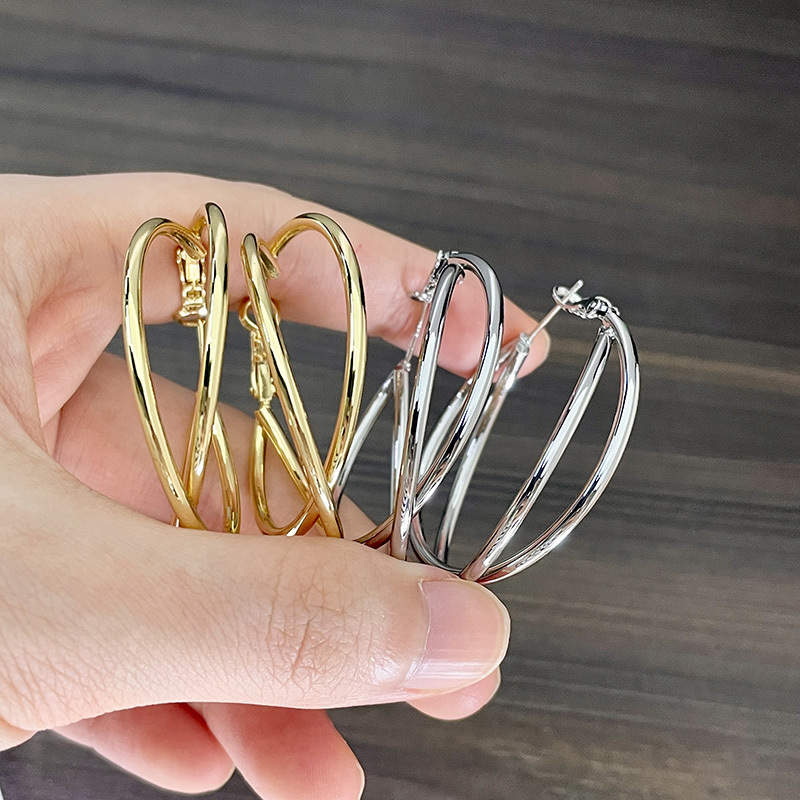 Unique Exaggerated Hoop Earrings For Women Statement Jewelry_voghion.com
