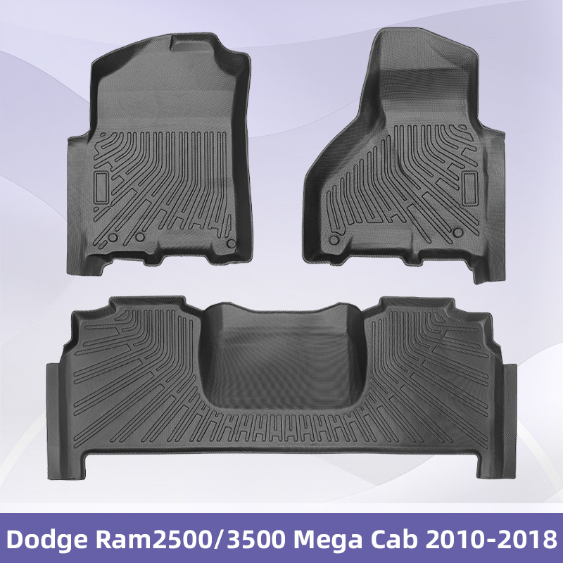 Es adecuado para Dodge Ram2500 / 3500 Mega cab 2010 - 2018 3D todo el tiempo TPE almohadilla de pies