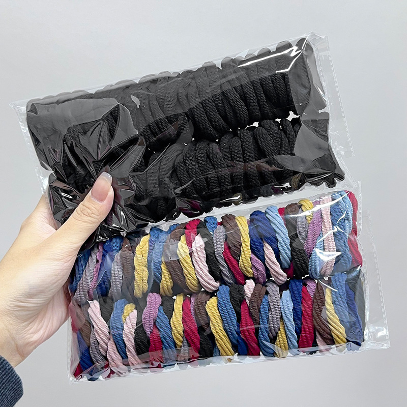 50 High Elastic Seamless Towel Ring Hair Pouch Ball Hair Rope Korean Style Simple Hair Accessories 50 High Elastic Seamless Towel Ring Hair Pouch Ball Hair Rope Korean Style Simple Hair Accessories