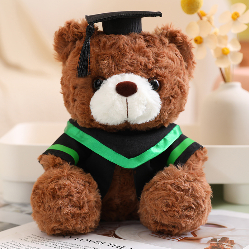 Doctor oso juguete de peluche oso muñeca temporada de graduación de la universidad LOGO muñeca de tela lindo regalo para compañeros de clase