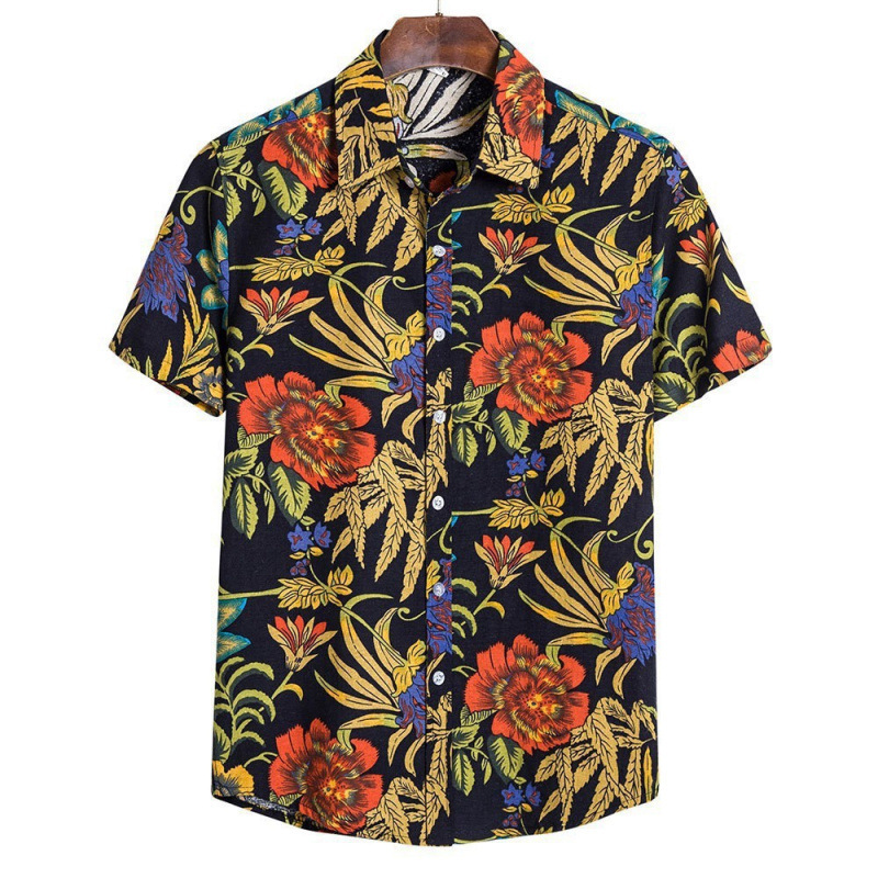 3D Digital Printing Trendy Loose-Fitting Men's Short-Sleeved Shirt Top New Style Creative Elements 3D Digital Printing Trendy Loose-Fitting Men's Short-Sleeved Shirt Top New Style Creative Elements