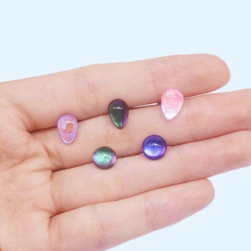 Gaibei European and American cross-border round heart-shaped tongue nail water drop color tongue nail personalized piercing jewelry stainless steel tongue nail