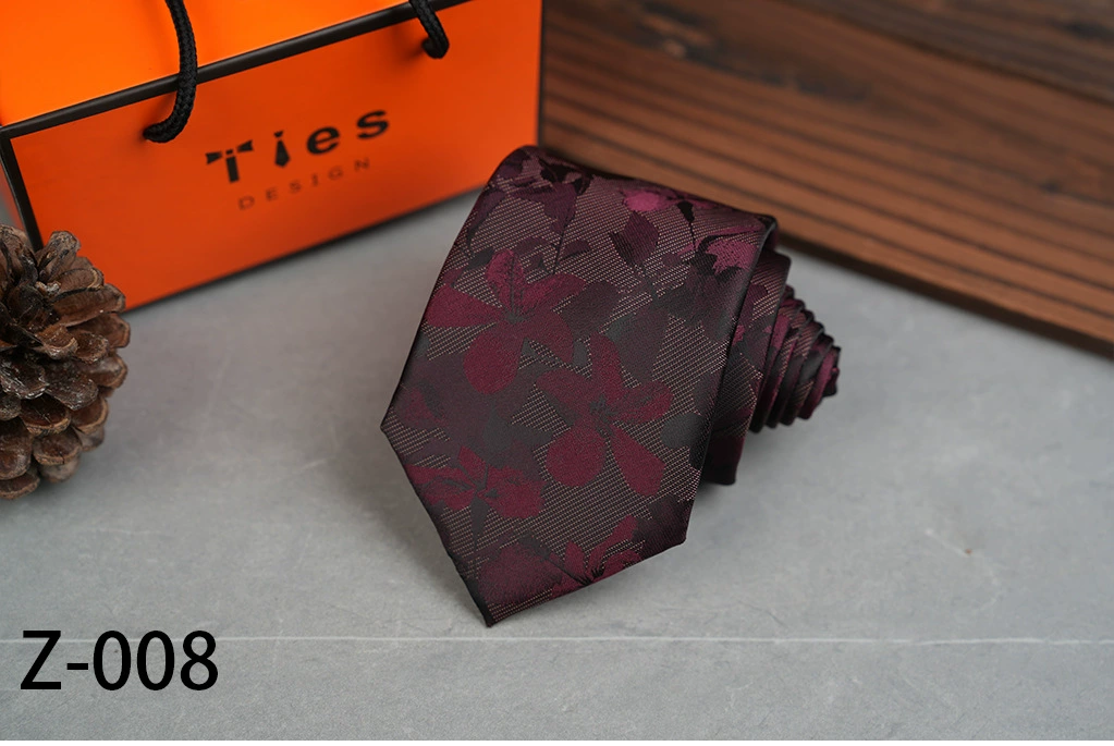 Retro Flowered Tie, Classic Leisure Accessory, 8 cm Width, Patterned Jacquard
