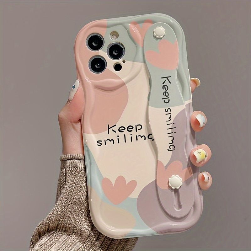 Casual Heart-Shaped Wristband Suitable for Apple 17/Iphone 16 Phone Case Soft 15/13/12Pro78