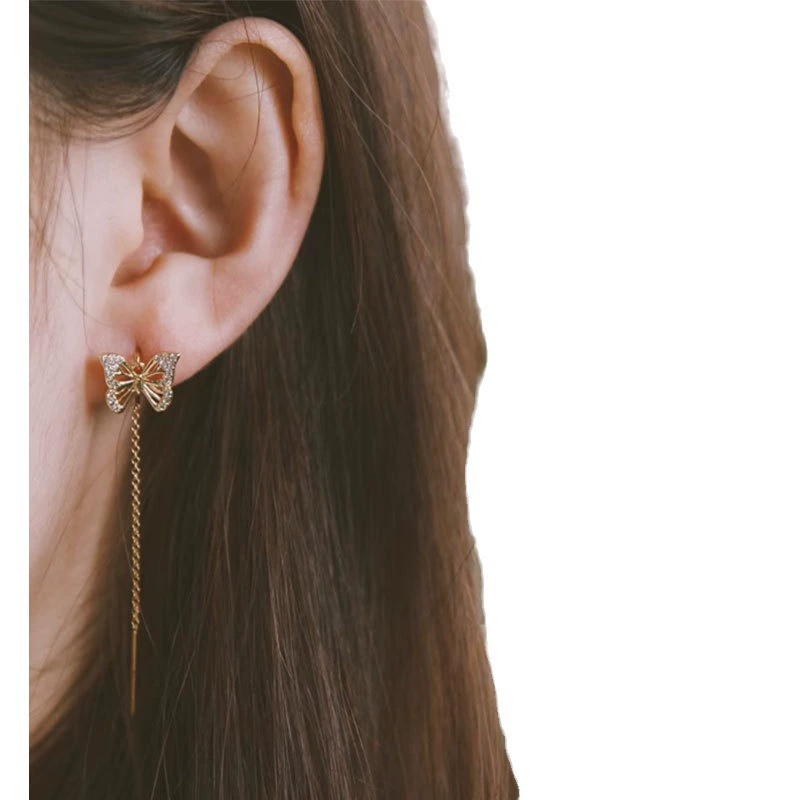 乾佳 Earrings, fashionable chain, silver 925 sample, 2025 years