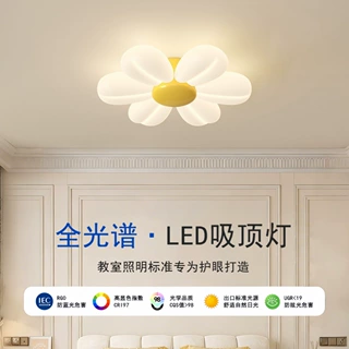全光谱法式奶油风花朵吸顶灯卧室灯温馨浪漫LED护眼主卧灯