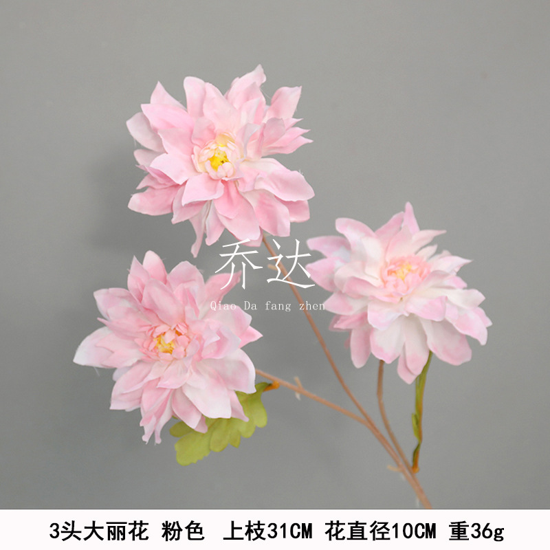 3 oil paintings with dahlia