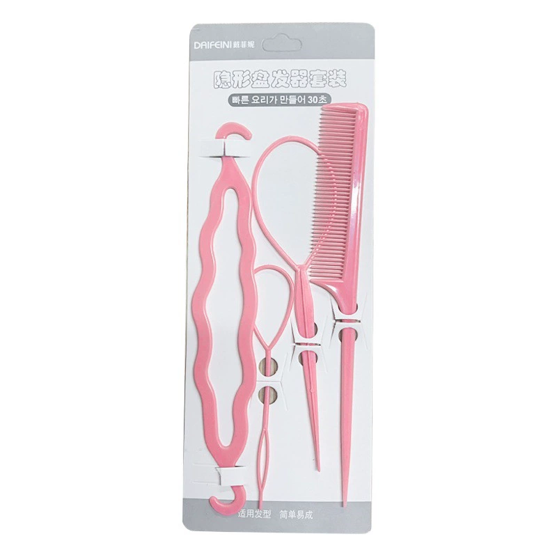 Намотчик для волос костюм четырехцветный корейский пластиковый двойной крючок для волос вытяните иглу для намотки волос из четырех частей узор вьющиеся волосы оптом