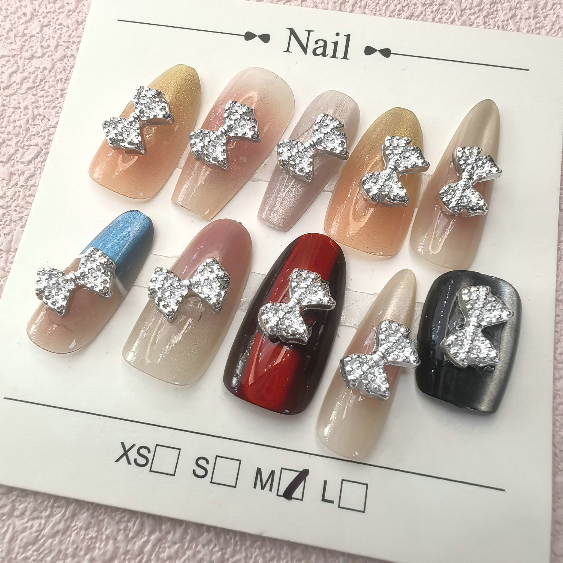 银色穿戴甲配料 穿戴美甲 美甲饰品 美甲钻饰 0007.jp