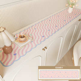 奶油风餐边柜垫电视柜桌垫斗柜玄关垫鞋柜垫防脏皮革保护垫可代发